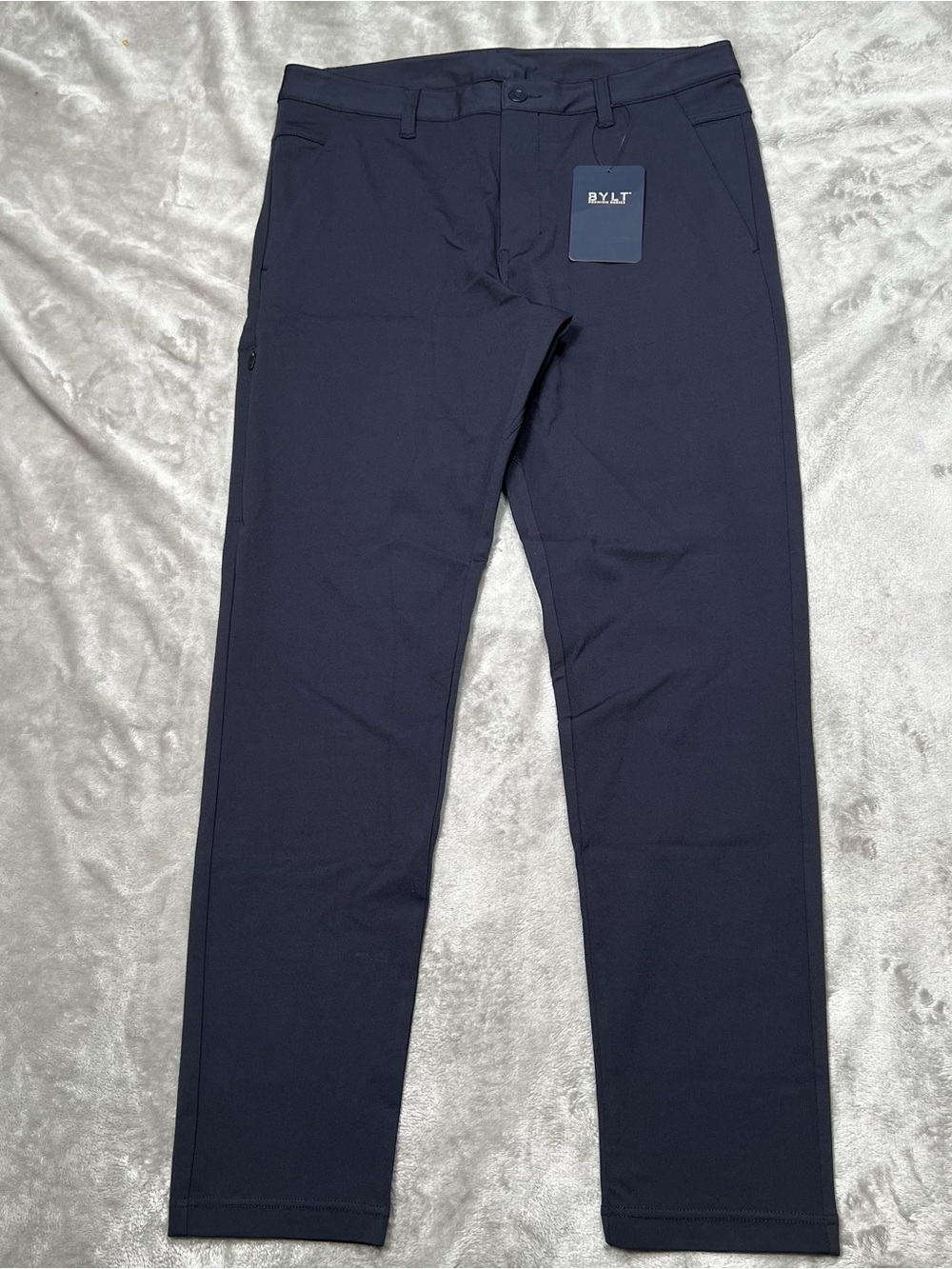 NWT BYLT Everyday Pant 2.0 Mens L (34x30) Navy Blue Stretch Performance Trousers - Picture 3 of 9